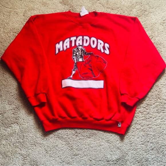 Discus Athletic Vintage Red “Matadors” Sweatshirt Men’s X-Large - Picture 1 of 5